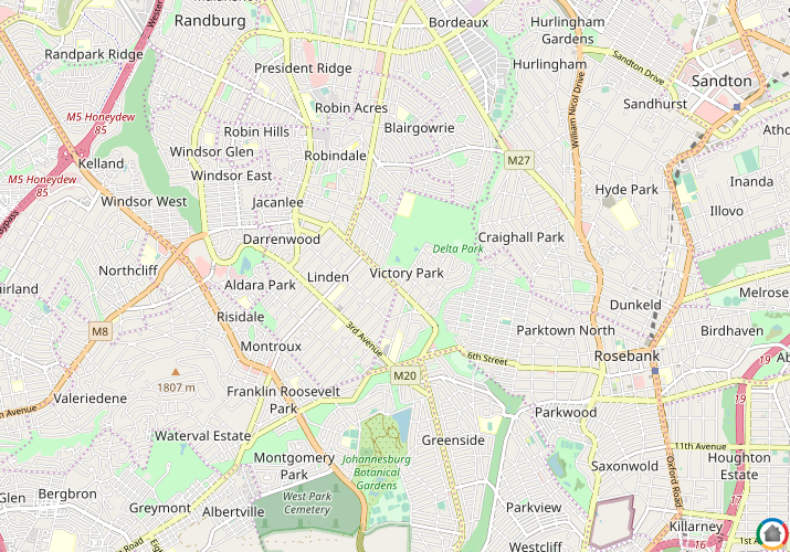 Map location of Pierneef Park